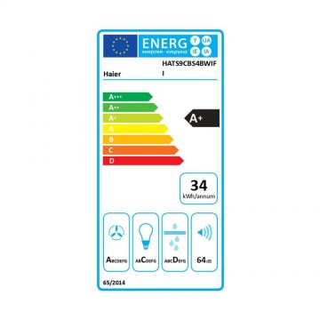 Haier HATS9CBS4B Απορροφητήρας Καμινάδα 90cm Μαύρος με Wi-Fi